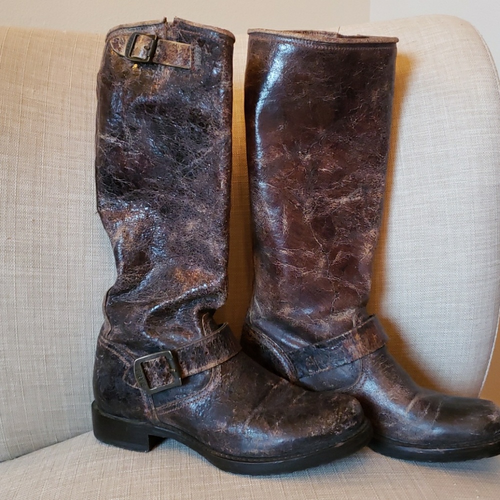 Frye Veronica Slouch Vintage Crackle Boots